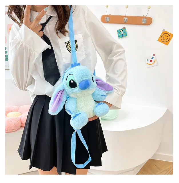 Lilo & Stitch-Bolsa de felpa de Ángel, mochila de peluche de dibujos  animados, regalos de cumpleaños, regalo para un buen amigo, 25cm -  AliExpress