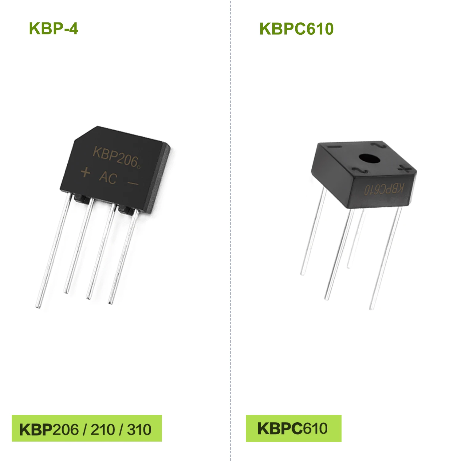KBP206 KBP210 KBP310 KBL406 KBL410 KBL608 KBL610 GBU406 GBU806 GBU808 GBJ2510 DB107 KBPC610 Diode Bridge Rectifier 800V 1000V diode bridge rectifier rectifier diodes electrical rectifier diodes