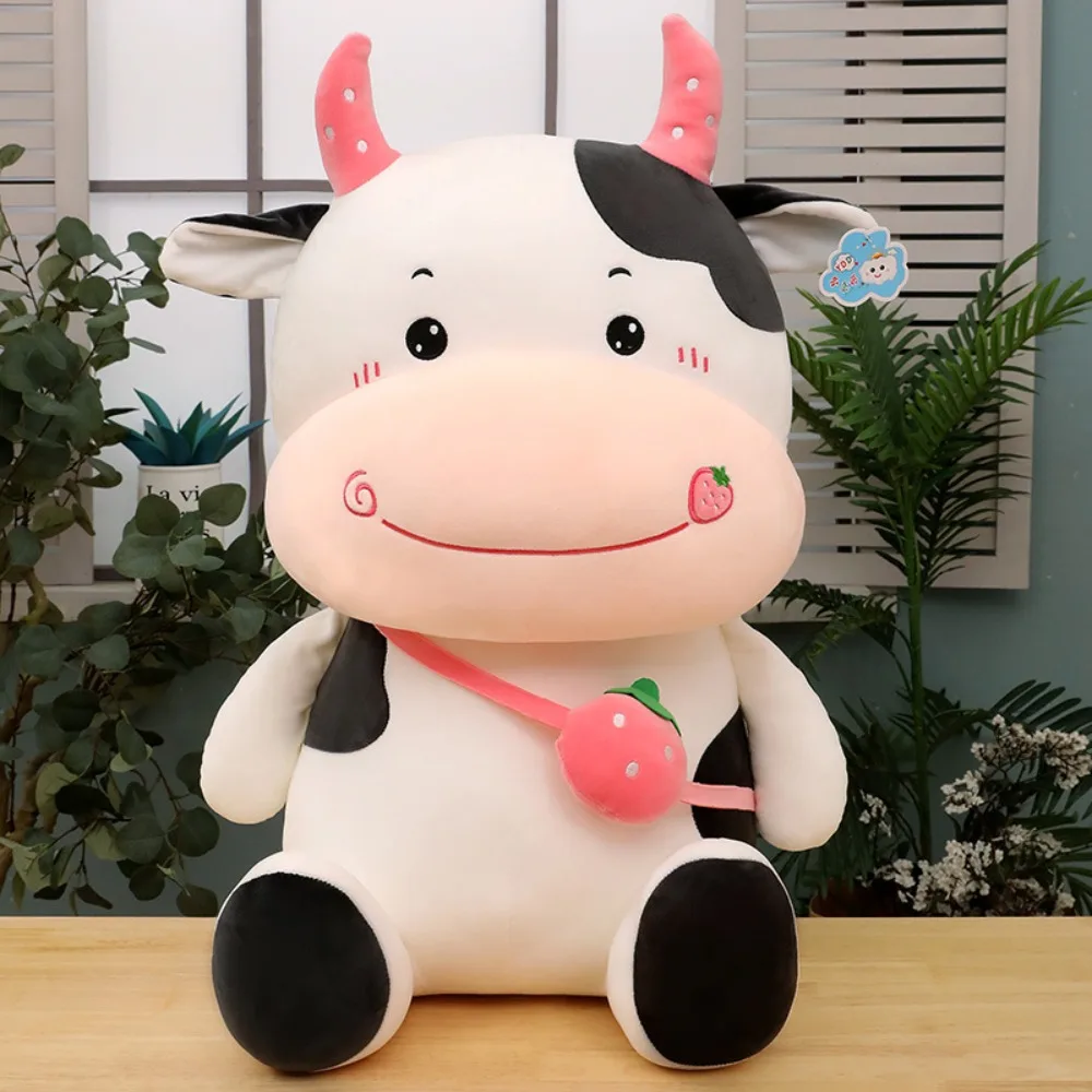 Cartoon Animal Milk Cow Cattle Simulation Cow Fluffy Soft 's Accompany Dolls Home Decor