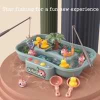 Baby Fishing Toys, Water Play Kidsren's Large Electric Rotating Music and Light Function, Fishing Pond Family Interaction 2