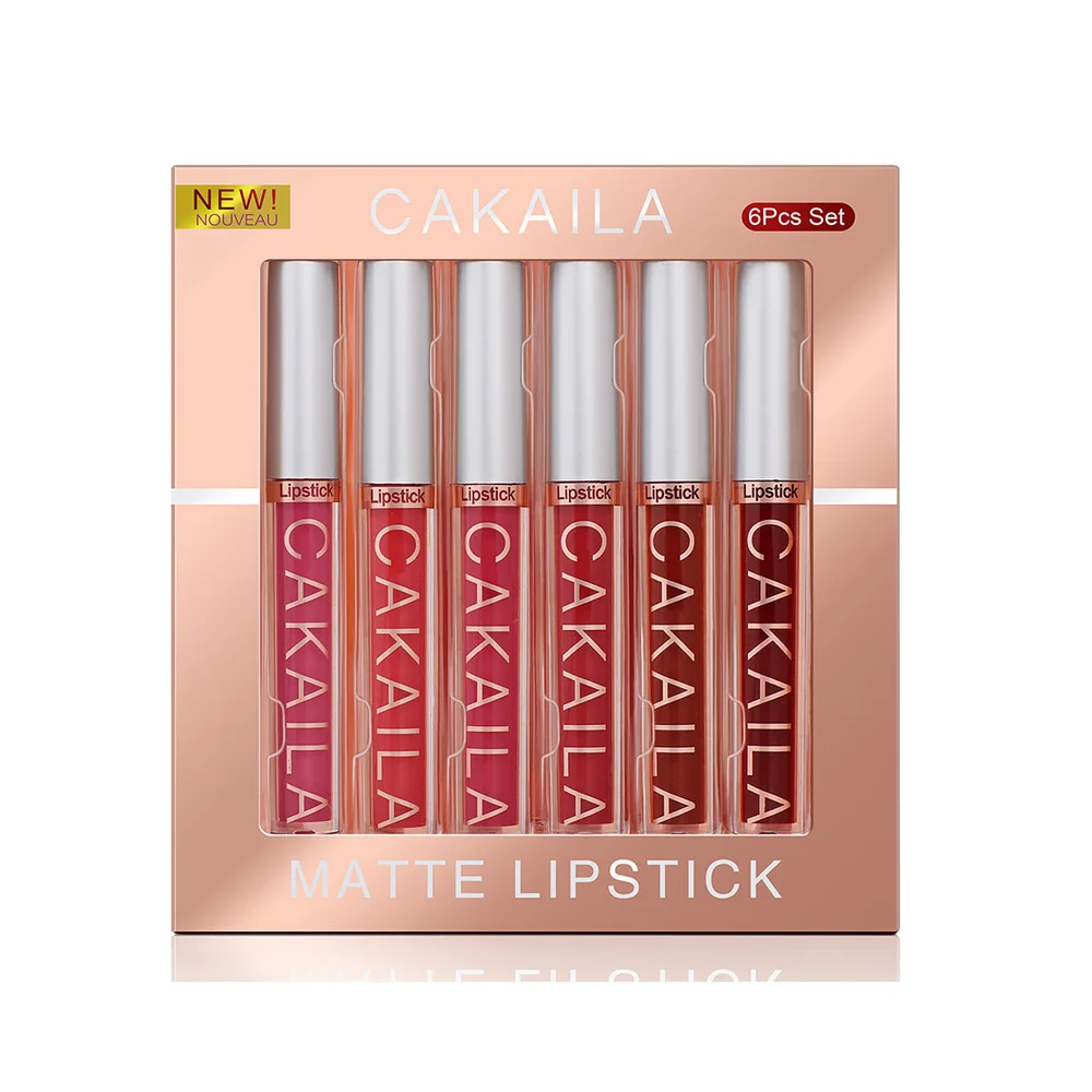 

6Pcs/Box Matte Liquid Lipstick Nude Velvet Lip Gloss Kit Makeup Set Waterproof Long-Lasting Lipgloss Make Up Cosmetics Lip Stick