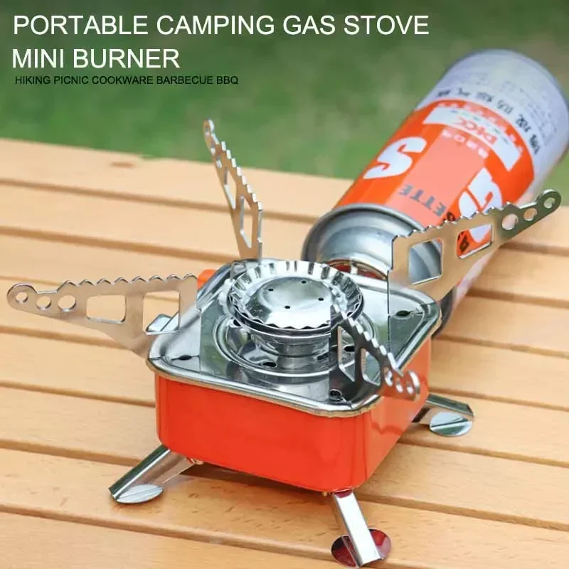 Gas Stove Gas Burner Barbecue Stove Portable Camping Mini Foldable Windproof Cassette Stove Burner Hiking Picnic Cookware BBQ