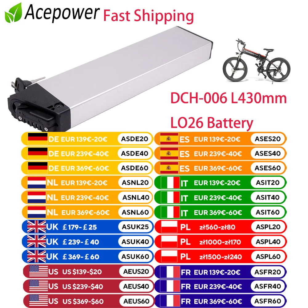 Batterie Vélo Électrique 36V 13Ah Hailong Avec Chargeur - Compatible Moteurs 250W à 1500W