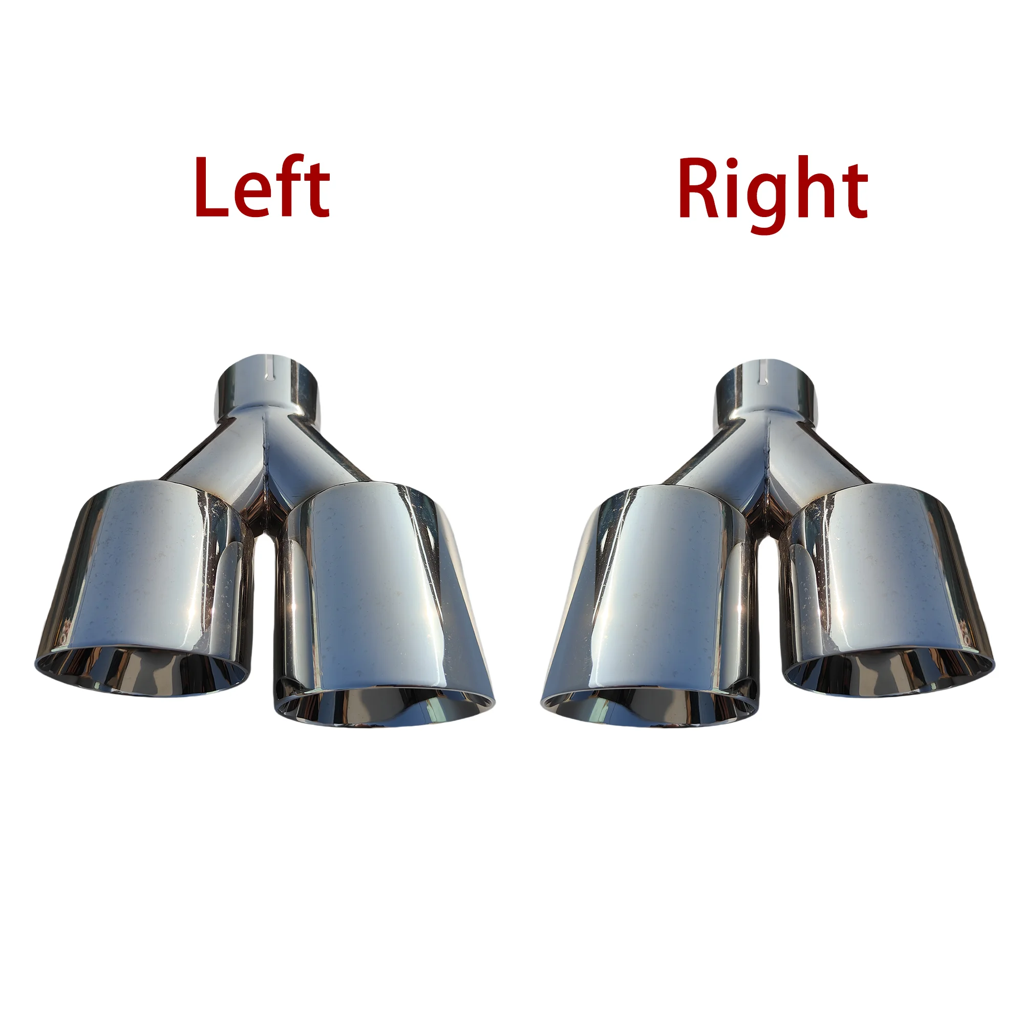 Universal Car Stainless Steel Tail Throat Silencer Length Y-Shaped Double Out Twill Glossy Exhaust Muffler Tip exhaust muffler tip exhaust pipe muffler car intake muffler 1 Pcs