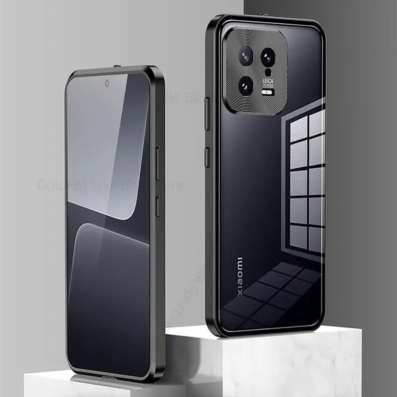 Tempered Glass Phone Case For Xiaomi 13 Pro 5G Funda Aluminium Alloy Bumper Lock Magnet Cover For Mi 13 Pro Metal Lens Protector