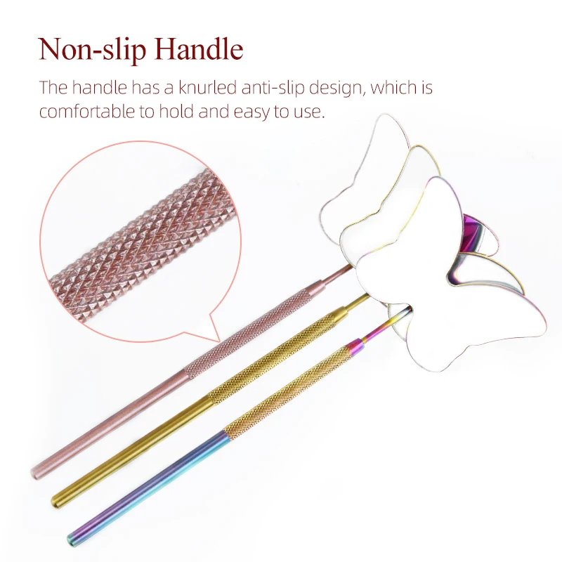Butterfly Eyelash Inspection Mirror Makeup Tool for Women Eyelash Extensions