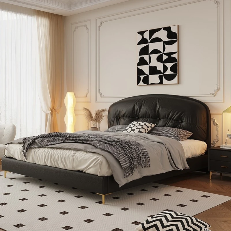 

Modern Black Soft Bed European Style Master Bedding Bedroom Bed Storage Leather Muebles Para Dormitorio Nordic Furniture