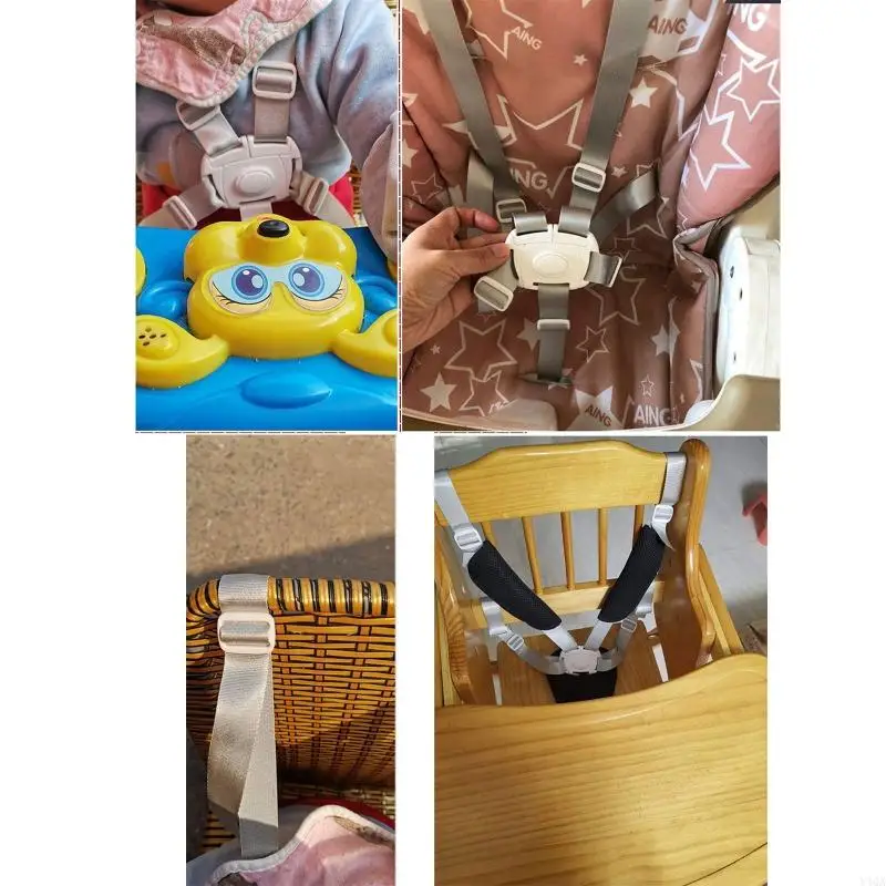 Y4QA Baby Universal 5 Point Harness High Chair Safe Belt for Stroller Kid Children for Seat Pushchair Dining Chair