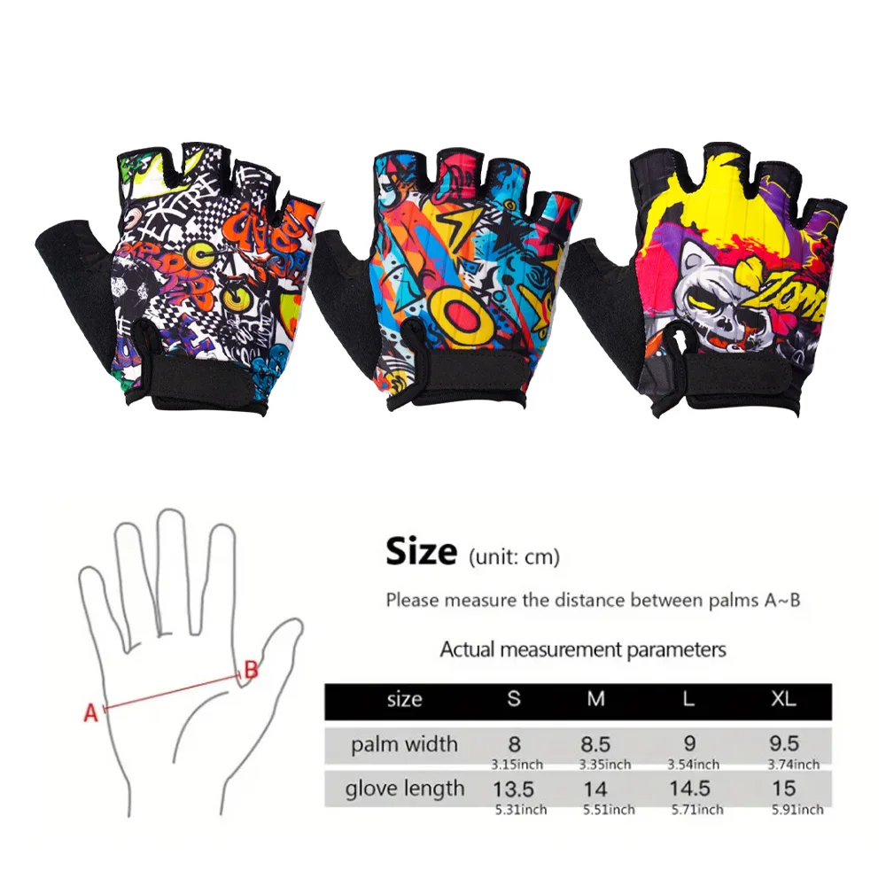 CHOOEE Cycling Sports Gloves Half Finger Shock Absorbing Breathable Summer Racing Bike Bicycle Fitness Gloves Anti-Slip 6