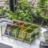 Transparent Glass Jewelry Box Rectangular Storage Boxes Jewelrys Display Box Multi-grid Jewelry Organizer Cosmetic Boxes Tray 2