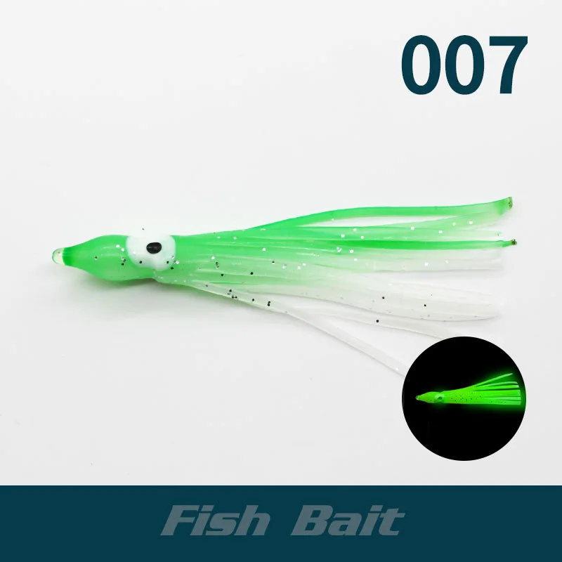 thumbnail image 1 of PRO BEROS - 5 señuelos luminosos suaves con forma de pulpo, de 5 a 12 cm, de silicona, para pesca al curricán, pesca con curricán, pesca con calamar y jigging, 1 of 5