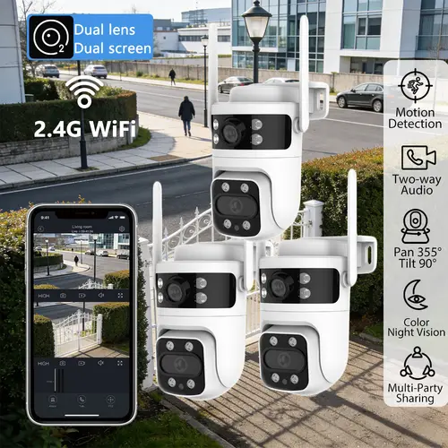 1-4pcs Y111 2K Dual Lens PTZ Outdoor Security Camera WiFi AI Human Detection Color Night Vision Two-Way Audio Smart Home Camera - Image 9