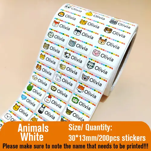 Custom Name Tag Sticker Waterproof Kawaii Stickers Decals Personalized First Name Label for Children School Stationery Bottle - Image 9