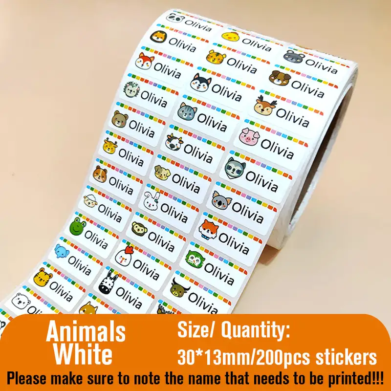 Custom Name Tag Sticker Waterproof Kawaii Stickers Decals Personalized First Name Label for Children School Stationery Bottle - Image 9