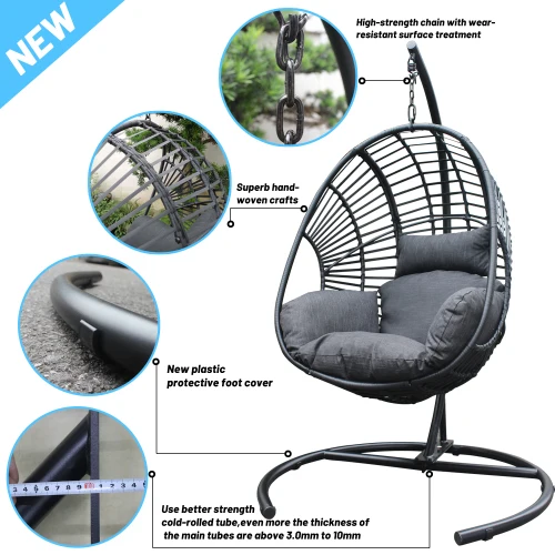 Black Wicker Egg Chair 1
