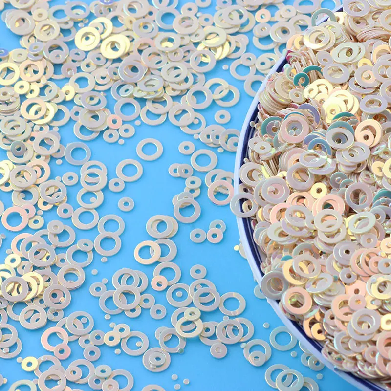 5mm Glitzer-Pailletten, hohle runde Glitzer-PVC-Pailletten zum Nähen, für Hochzeiten, Bastelarbeiten, Kostümzubehör, Pailletten, Lentejuelas – Detail 4