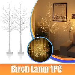 Christmas Decoration Simulated White Birch Tree Lamp Golden Fruit Tree Light LED Landscape Luminous Branch Lighting Lamp Xmas