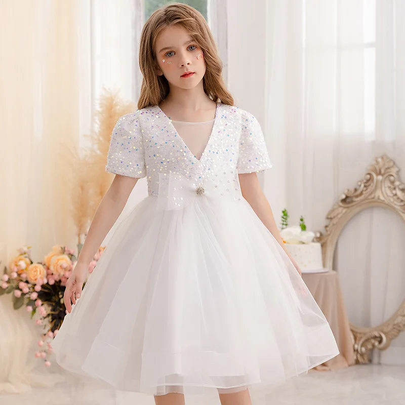 

New Girl Princess Dress Performance Dress Children Dress Host Dress Fluffy Gauze Dress