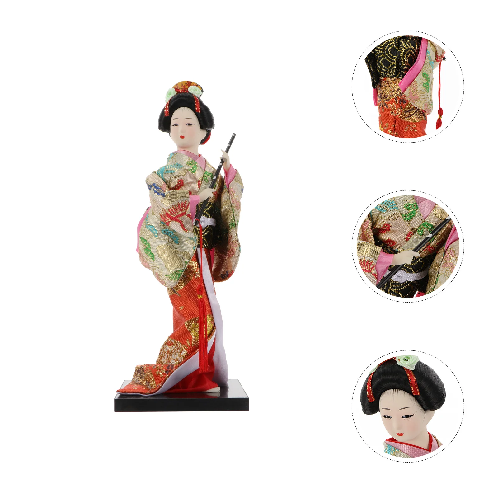 

Kimono Desktop Geisha House Japanese Folk Crafts Style Wood Fabric Adornment Woman Toys