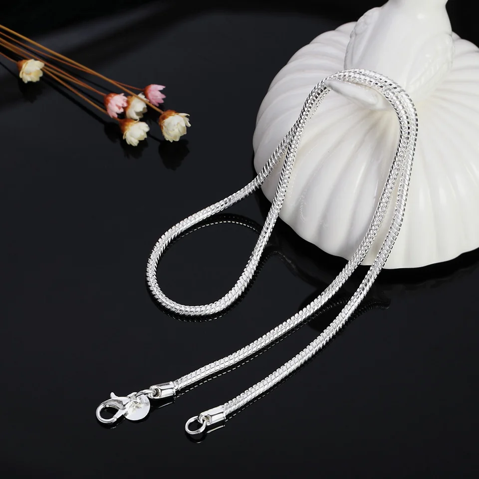 Collana Catena Serpente In Argento 925 Dorato Oro - Spessore 1 Mm