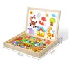 Wooden Multifunction Children Animal Puzzle Writing Magnetic Drawing Board Blackboard Learning Education Toys For Kids 2
