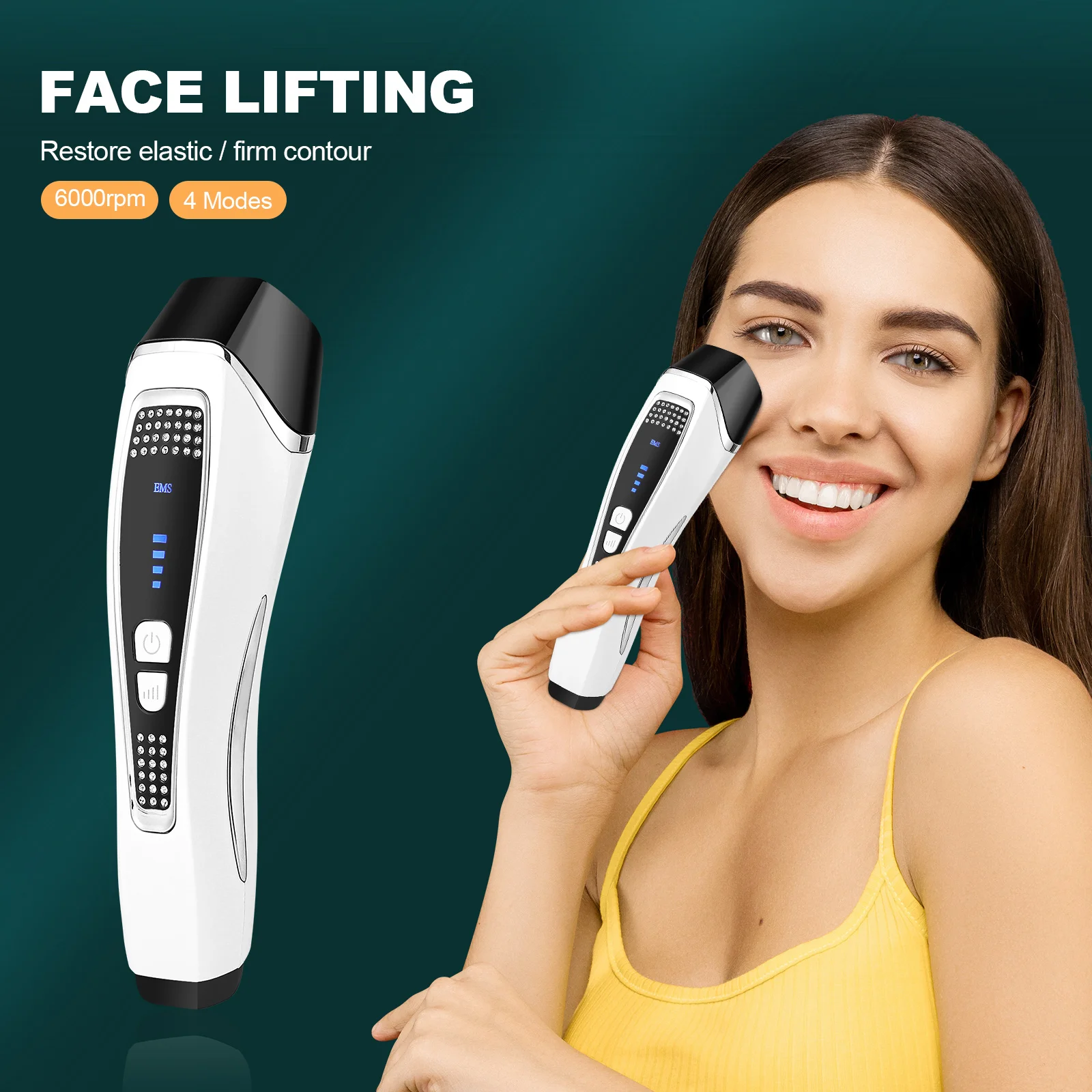 EMS Microcurrent LED Facial Anti-Wrinkle Pulse Beauty Device Neck Lifting Tightening Face Slimming Double Chin Edema Remover