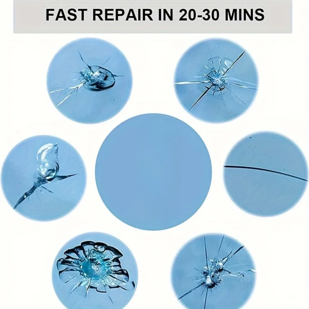 Car Windshield Cracked Repair Tool Nano Fluid Curing Glue DIY Window Phone Screen Restoration Kit Automotive Glass Repair Set 6