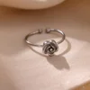 Bague d'été imperméable couleur or rose pour femmes, anillos romantiques en forme de fleur de marguerite, en acier inoxydable, cadeaux élégants pour fête