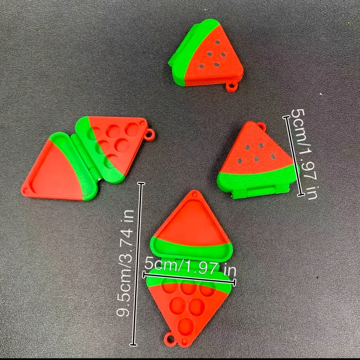 Graziosa Palette per Acquerelli a Forma di Anguria, Organizzatore per Pigmenti con Stampa 3D, Strumento Portatile per Pittura all'Aperto - immagine 4