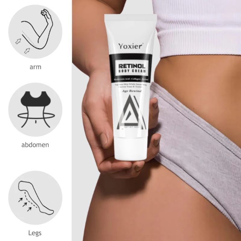 Retinol Vitamin E Body Cream Lifting Tighten Abdominal Shaping Firm Arm Massage Moisturizing Skin Remove Cellulite Care Cream 4