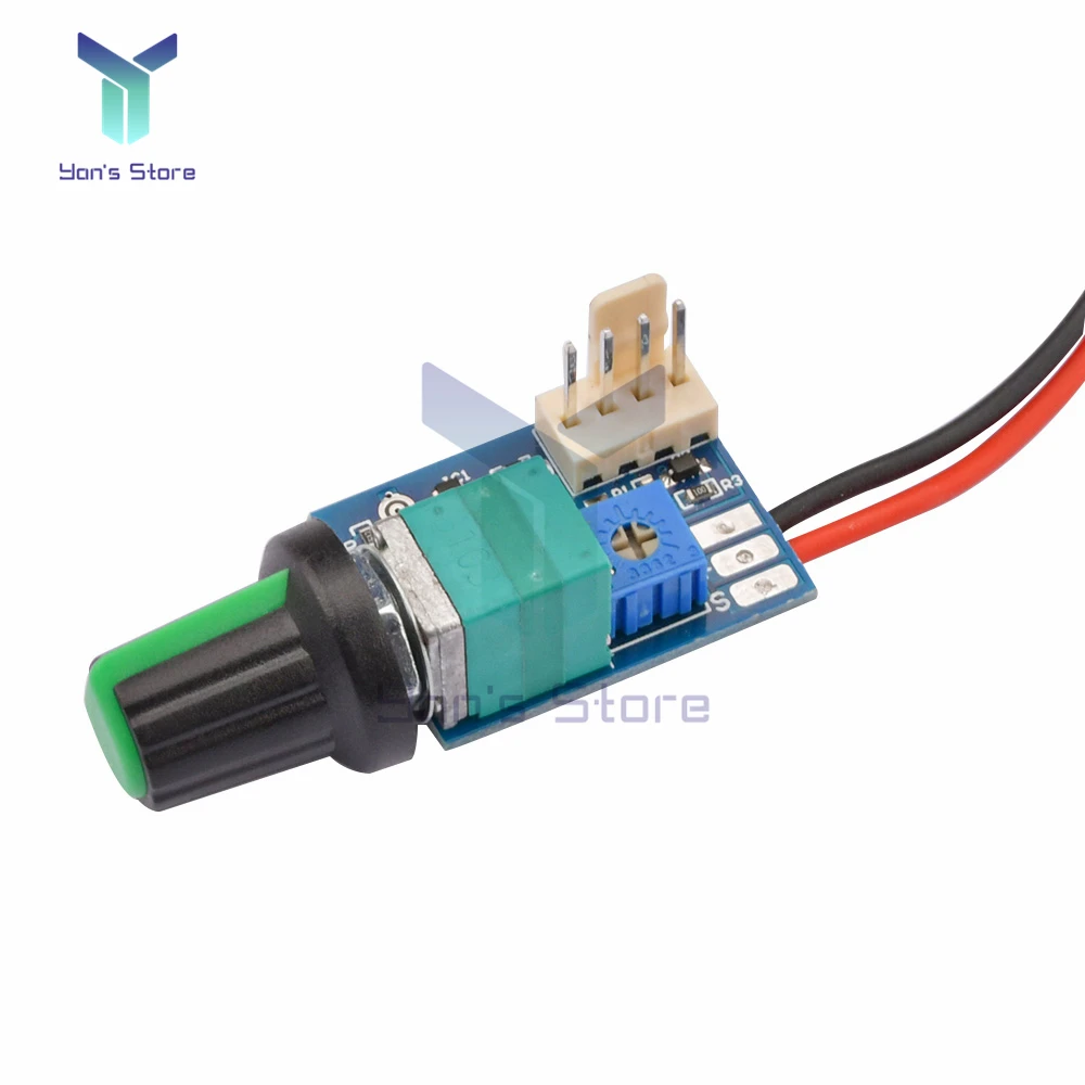 DC Motor Speed Controller Fan Speed Controller DC 12V Adjustable 0%-100% PWM Fan Speed Controller with Knob Switch 4 Wire fan Speed Governor noise reduction can be shut down