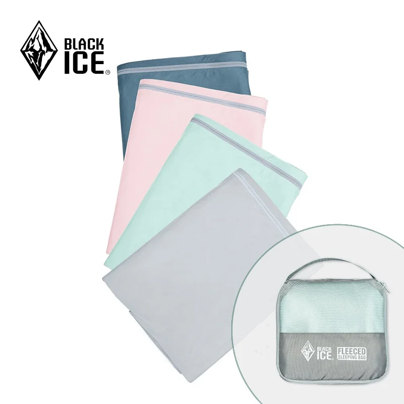 Black Ice Camping Mummy Sleeping Bag Liner Outdoor Ultralight Portable Velvet Sleeping Liner Travel Hotel Hiking Supplies