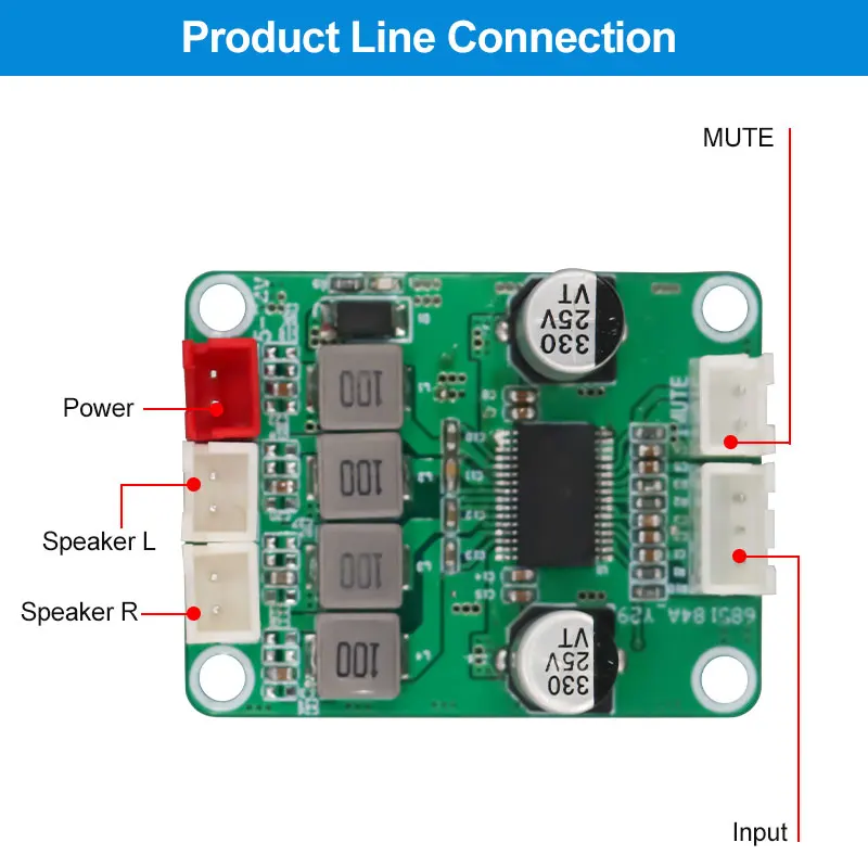 VIRE TPA3118 디지털 스테레오 오디오 증폭기 보드 2C030 AMP 30W+30W 2.0 채널 증폭기 모듈 DC 12-24V