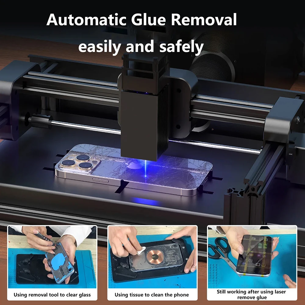 Mobile Phone Back Cover Laser Removal Separating Machine For iPhone X 11 13 14 15 Pro Max Marking Rear Glass Removal Repair Tool