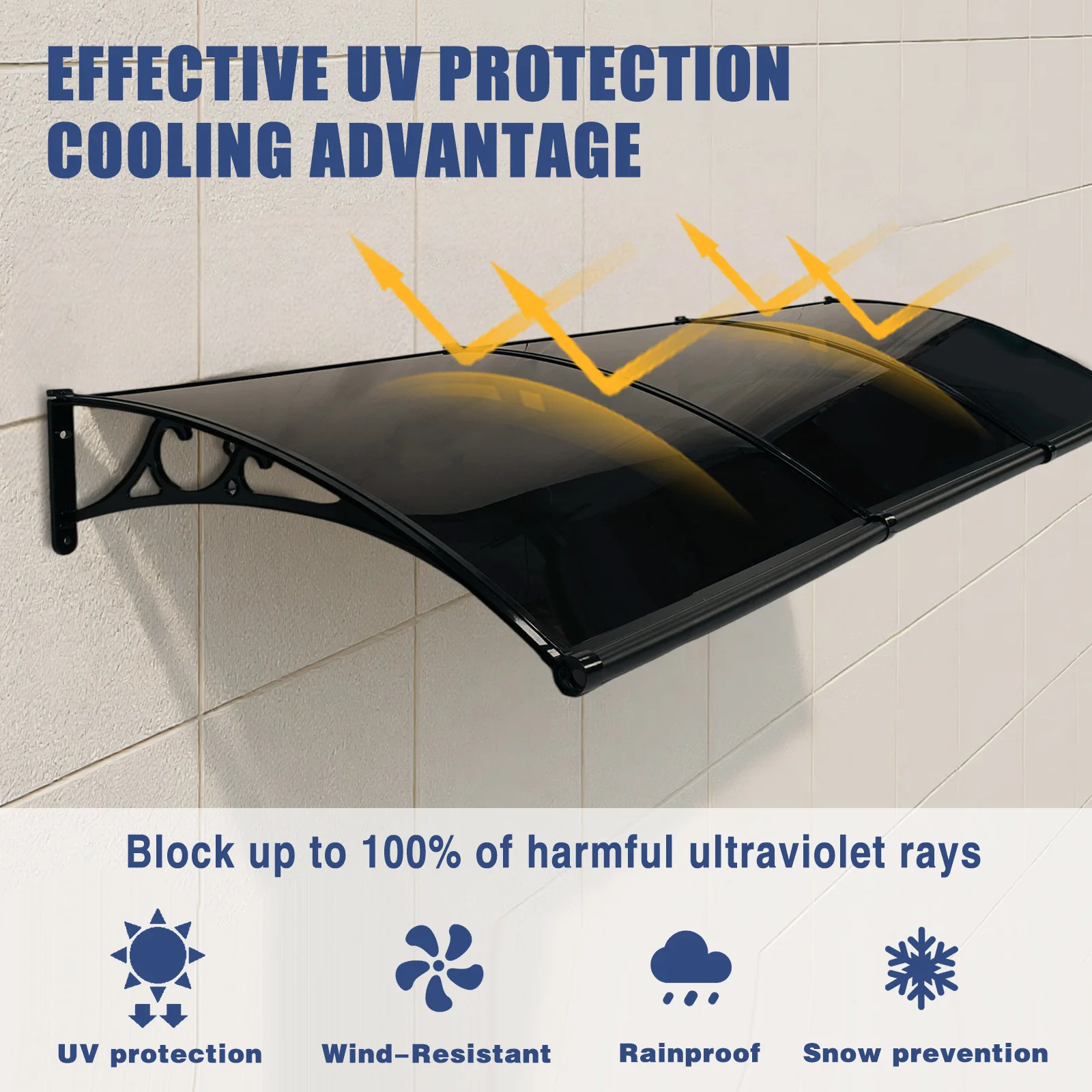 Polycarbonate Patio Awning for Exterior Doors and Windows