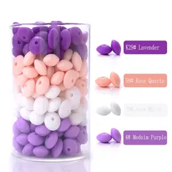 Set of 50 Silicone Spacer Beads for DIY Newborn Nursing Accessories and Teething Toys - BPA Free (Style 6)