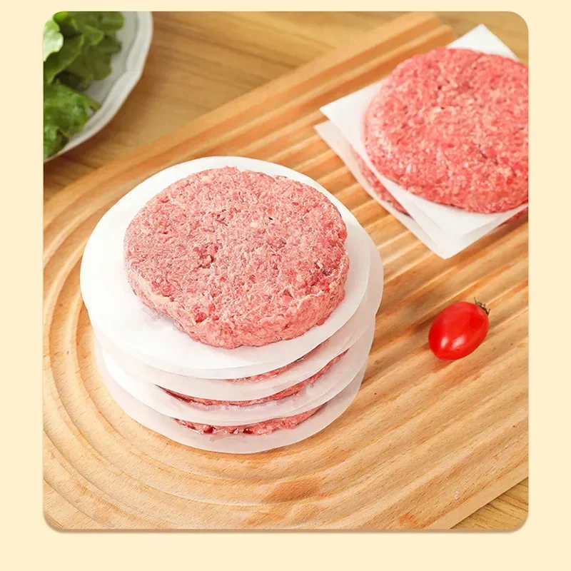 Round Hamburger Pressure Meat Paper, Oil Blotting Oven Grill Sheet, Patty Separation Kitchen Tools, 100Pcs