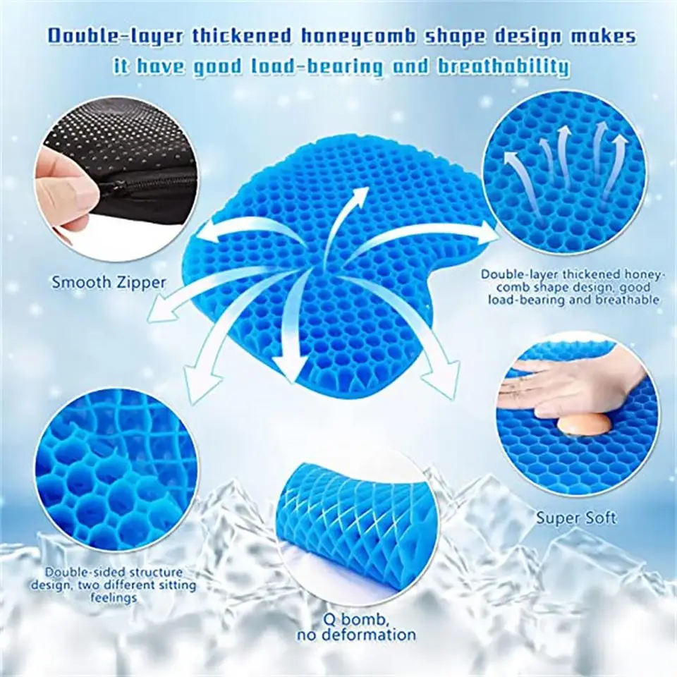 EHOTER Cuscino antiscivolo in gel per kayak, spesso e impermeabile, con rivestimento antiscivolo, per kayak, canoa e barca, accessori per pesca e kayak (nero
