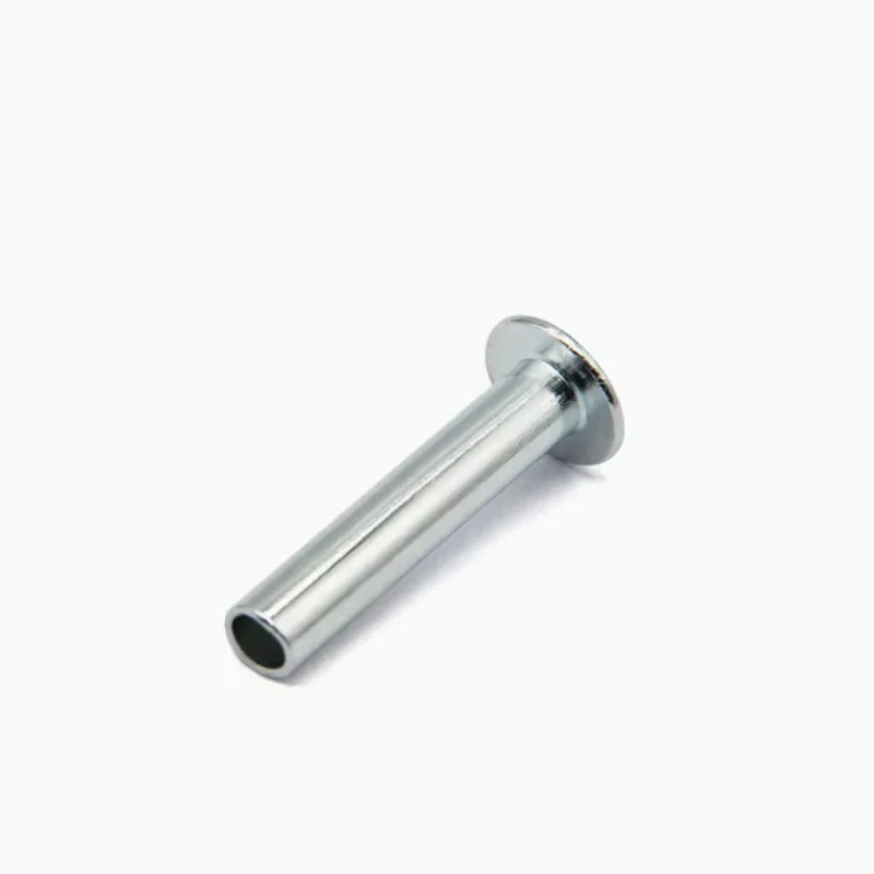 GB873 Galvanized iron large flat head semi-hollow rivet knock type carbon steel flat head hollow rivet M4