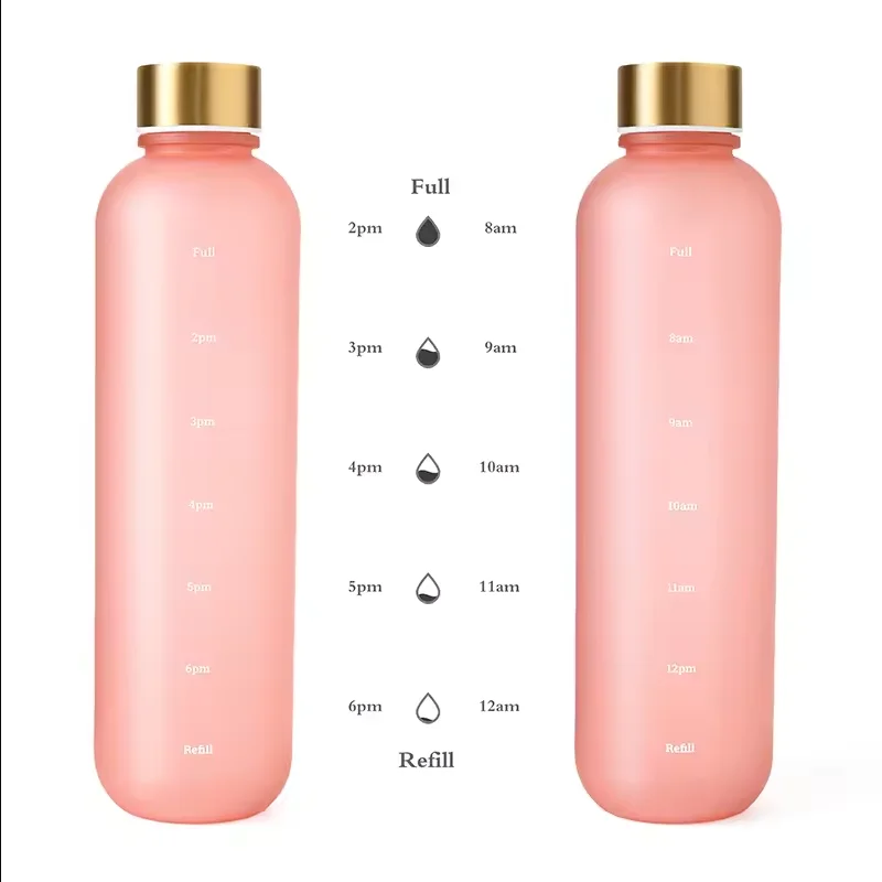 Motivational Leakproof Frosted Sports Bottle - 1000ML BPA-Free