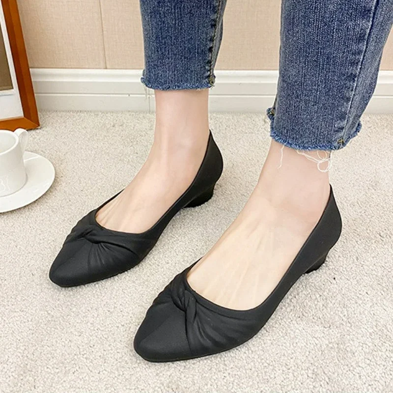 Summer Tide Baotou Outside To Wear New Women's Soft Sole Pointed Comfortable Coarse Heel Non-slip Single Shoes 3