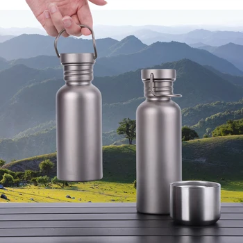 500/600/750ml Titanium Water Bottle with Lid Lightweight Drinking Bottle Leak-Proof Ultralight Water Bottle for Outdoor Picnic 3