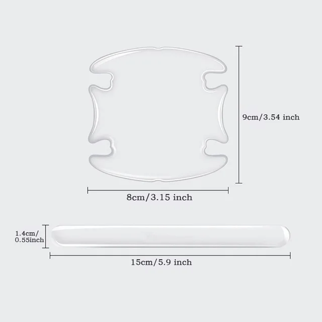 Car Door Handle Bowl Scratch Protective Invisible Transparent Stickers Silicon Rearview Mirror Anti-collision Protection Strip 3