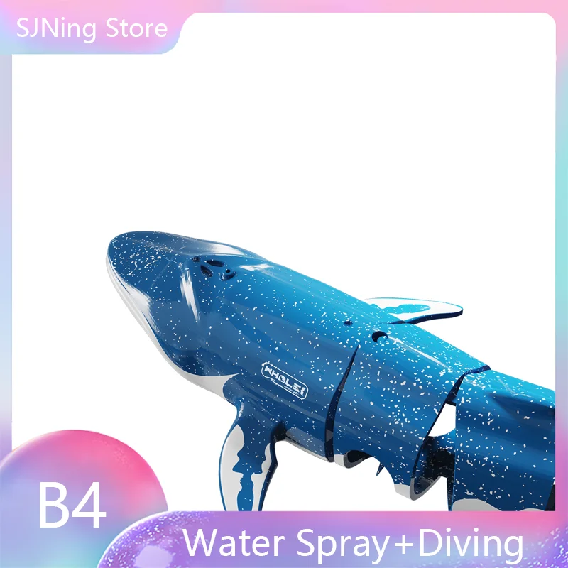 2.4Ghz Mini RC Electric Whale Water Spray And Diving Dual Motor Remote Control Animals Blue Gray Funny Toys Gifts Girls Boys 2