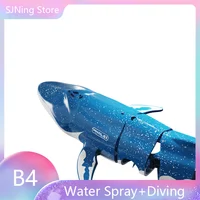 2.4Ghz Mini RC Electric Whale Water Spray And Diving Dual Motor Remote Control Animals Blue Gray Funny Toys Gifts Girls Boys 2