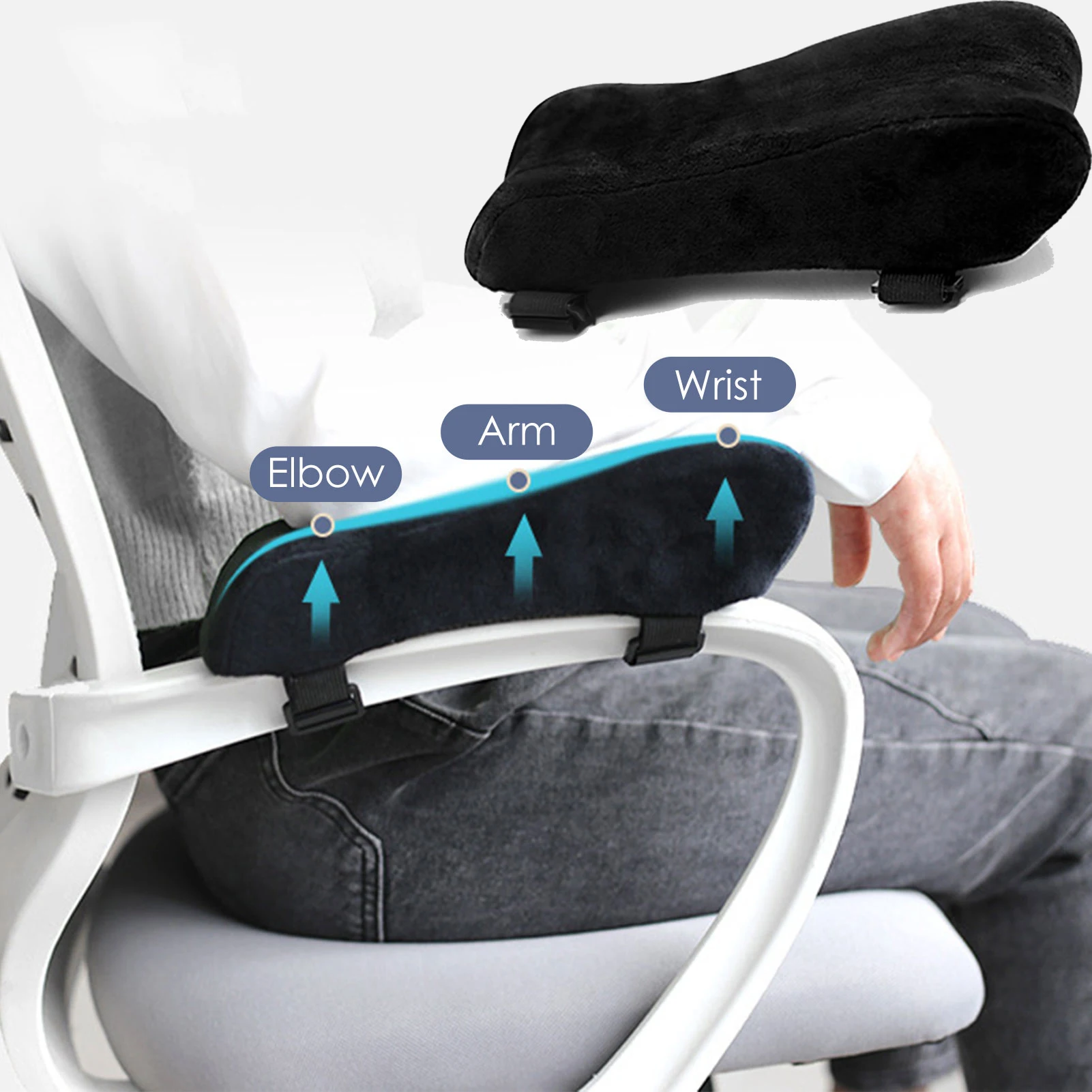 Final Clear Out! Chairs Wheelchair Comfy Gaming Chair Pad Armrest Pads Foam Elbow Pillow for Forearm Pressure Relief Arm Rest Pad, Size: 9.65 x 3 x