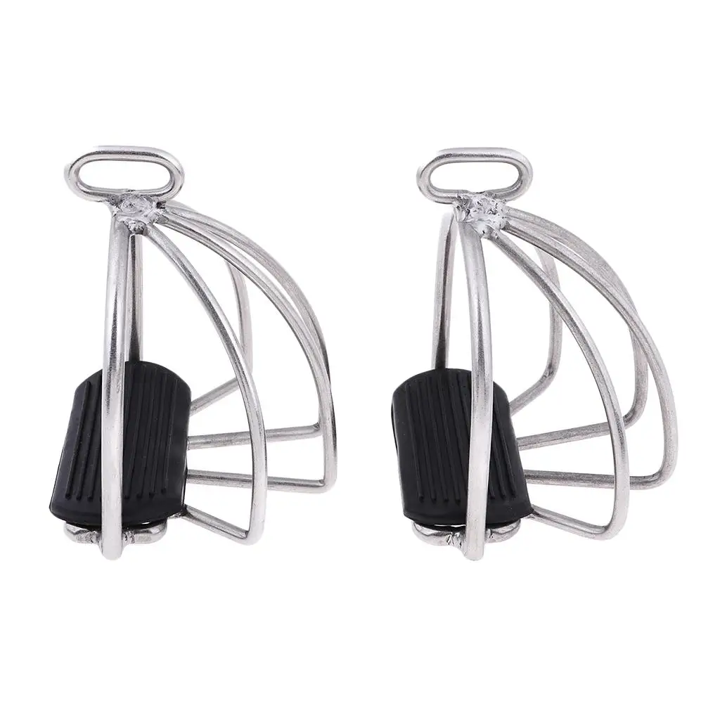 1 Pair Stainless  Riding Safety Stirrups Iron for English Saddles 3