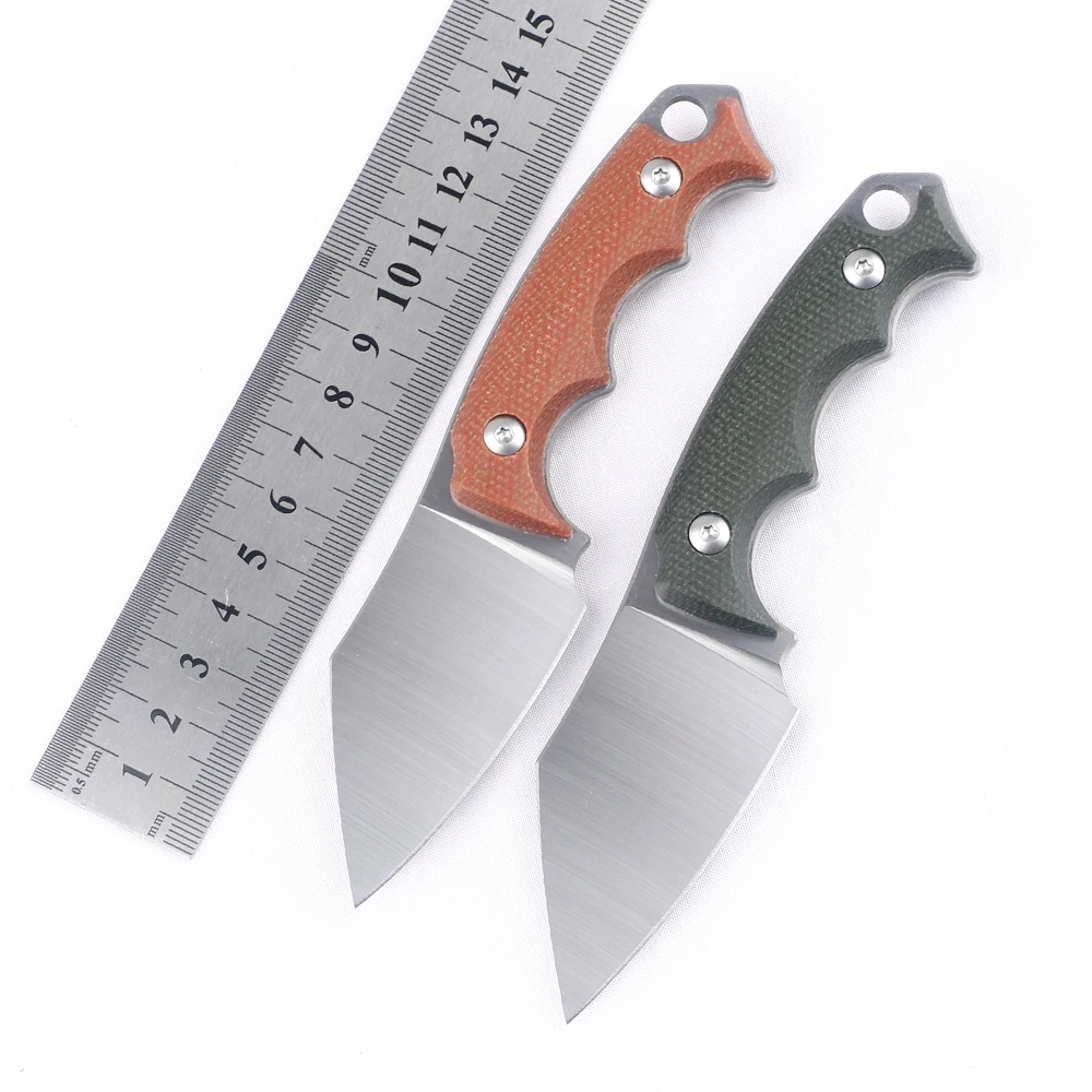 

Fixed knife 14c28n linen blade handle kitchen fruit knife hunting self-defense camping knife