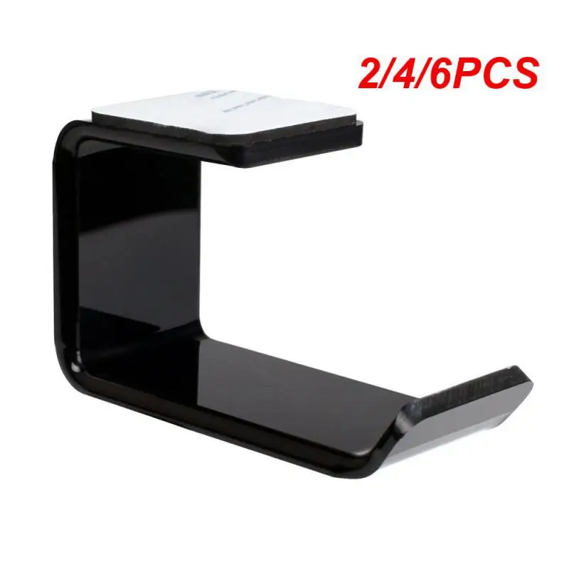 

2/4/6PCS Wall Mounted Headset Hanger Holder Stand Under Desk Hook Earphones Display Stand Holder Sticky Acrylic Headphone