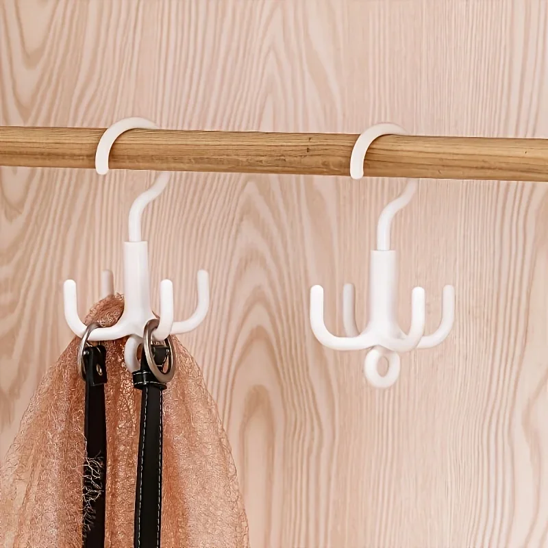 Description Picture 6 of item1/2PCS Four-Claw Hook Multi-Functional Multi-Purpose Movable Hook Rotatable Hanging Bag Hat Scarf Dormitory Storage Punch-Free
